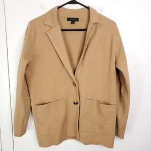 Amn Taylor Blazer Damen Medium weicher Strick Pullover Jacke camel hellbraun Longline Corp - Bild 1 von 8