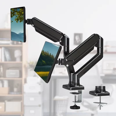 Single/Dual Monitor Mount Up To 32 inch Screens, Up To 22 Pounds Per Arm, Adjust - Image 1 of 4