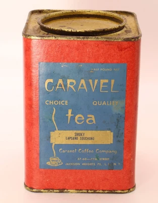 Rare Vintage Caravel Coffee Company (Jackson Heights 72, L.I.,  Ny)  Tea Tin  - Image 1 of 4
