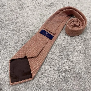ETRO Milano 100% Cashmere Tie Burnt Orange Wheat Color Woven Knit - Picture 1 of 7