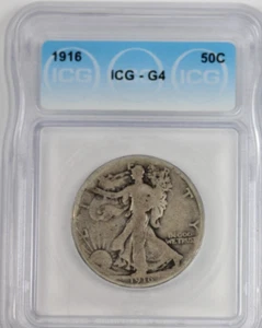 1916 Walking Half Dollar : ICG G4 - Picture 1 of 4