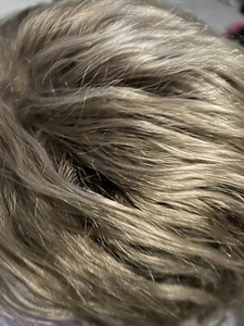 Dirty Dark Ash Blonde Brown Human Hair Blend Wig Ombre Dark Roots Lace Front - Picture 1 of 2