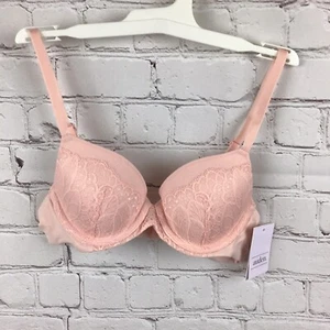 Auden Full Coverage leicht gefütterter rosa Spitzen-BH The Icon Damengröße 32AA neu mit Etikett - Bild 1 von 2