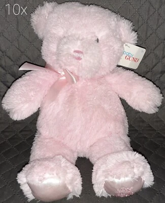 2x Baby Gund 17" Blue Bow Sewn Eyes + 10" Pink Baby Gund Sewn Eyes Plush Dolls  - Image 1 of 4