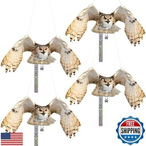 Vicsiyi Owls to Keep Birds Away: 4Pcs Fake Owls with Reflective Tape for Gard - Picture 1 of 5