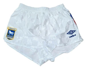 IPSWICH TOWN 1989/1991 AWAY FOOTBALL SHORTS UMBRO M/L BOYS - Picture 1 of 3