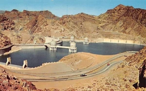 Postcard NV: Highway Along Hoover Dam, near Las Vegas, 1950's, Nevada - Picture 1 of 2