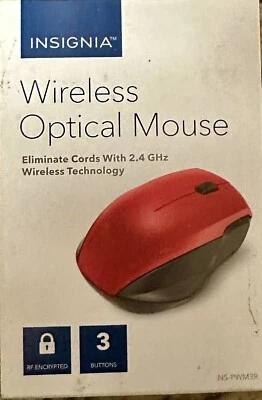 Insignia™ - Wireless Optical Mouse - Black/Red -NS-PWM3R - Image 1 of 4