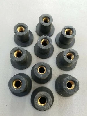 (11) Wellnut Brand M6x1.0 Windscreen/Fairing Rubber Well Nuts  - Image 1 of 2