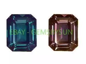 Lab Created Pulled Alexandrite True Color Change Octagon Loose Stone (4x2-12x10) - Picture 1 of 3
