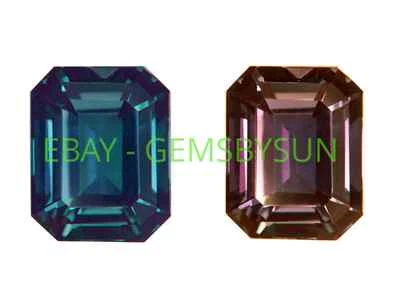Lab Created Pulled Alexandrite True Color Change Octagon Loose Stone (4x2-12x10) - Image 1 of 3