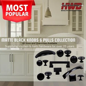 Knöpfe Griffe Ziehen *schwarz matt* Kollektion Küche Bad Schrank rund modern - Bild 1 von 32