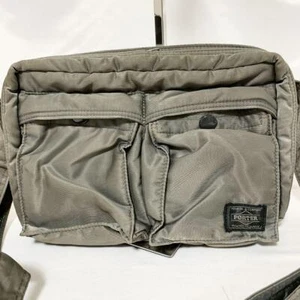 Yoshida PORTER Tanker Shoulder Bag S Silver GRAY 2Layer Rare Used Japan - Picture 1 of 15