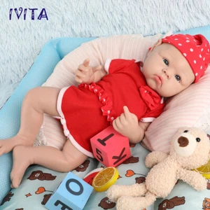 IVITA 19" weiches Silikon Reborn Baby Mädchen Silikonpuppe Kinder Spielkameraden Spielzeug Geschenk - Bild 1 von 10