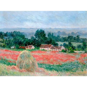 Claude Monet, Haystack at Giverny, 1886, Canvas Print, 18" x 24" + Border - Picture 1 of 10