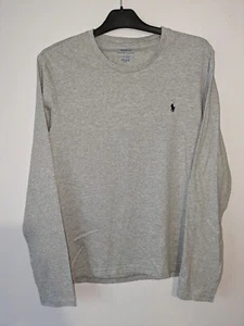 Polo Ralph Lauren Herren Langarm T-Shirt - Small - grau mit blauer Stickerei - Bild 1 von 9