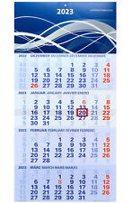 der blaue 4-Monatskalender Kompakt 2023 blauer Bürokalender großer Wandkalender
