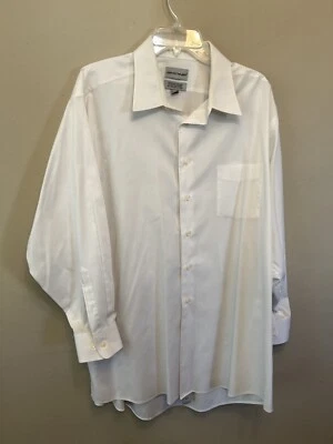 "Camisa David Taylor para hombre XL manga larga blanca vestido sin arrugas y manchas 17,5""C" Foto 1 de 4