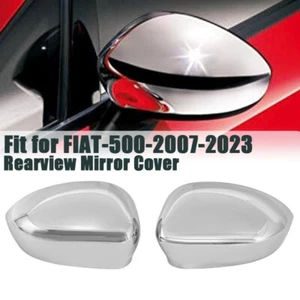 1PAR Tapa Puerta Lateral Cromo Espejo Cubierta Repuesto para Fiat 500 2007-2020 - Imagen 1 de 9