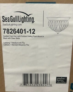 Sea Gull Lighting One Light Outdoor Ceiling Flush Mount - Black 7826401-12 - Picture 1 of 2