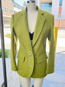 Vintage 90er grün Wollmischung Seide gefüttert Sakko Blazer 3 Knöpfe Gr. S - Bild 1 von 13