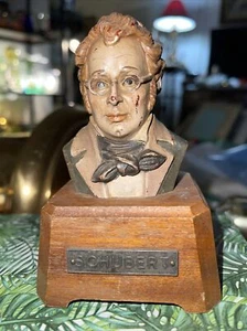 Vintage Toriart Schubert Bust Reuge Swiss Music Box The Trout - Works Good - Picture 1 of 8