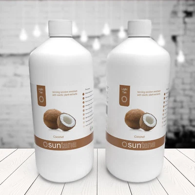 SUNTANA SPRAY TAN LTD 2 x 1000ml Suntana KOKOSNUSS duftendes Spray hellbraune Lösung (8% DHA) 2 Liter Packung