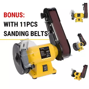 **150mm Bench Grinder Linisher Sanding Grinding Wheel Belt Sander with 11 Belts - Picture 1 of 8