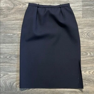 Vintage NWT Andre Laug Size 12 70s Couture Suit Pencil Skirt Navy Wool Italy - Picture 1 of 9