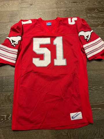 VTG 90s Calgary Stampeders Alondra Johnson #51 CFL Football Champion Jersey XXL Cover