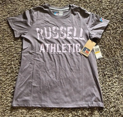 NUEVA Camiseta Russell Athletic Para Mujer Gris (Pequeña) Nueva Con Etiquetas Foto 1 de 2