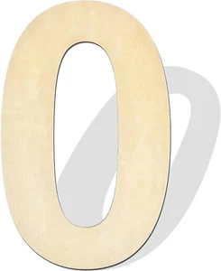 12-Inch Unfinished Wooden Number 0 for Home Decor and DIY Projects - Picture 1 of 7