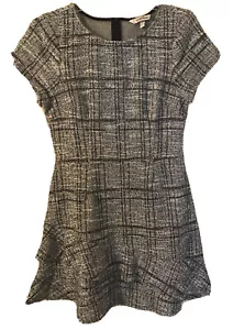 Vestido tejido sin palabras ajuste y llamaradas para mujer junior mediano negro blanco azulado a cuadros - Imagen 1 de 9