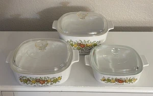 Rare Corning Ware Spice Of Life A-3-B, A-2-B, A-1-B, La Marjolaine 3QT, 2QT, 1QT - Picture 1 of 19