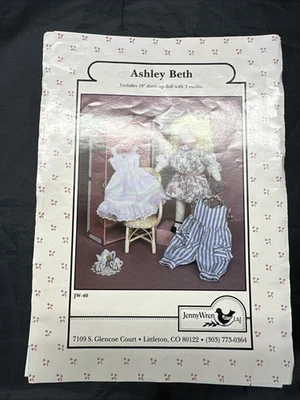 Jenny Wren Ashley Beth 18 Inch Dress Up Doll With Three Outfits Pattern Uncut - Image 1 of 3