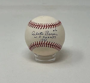 Clete Boyer Autografiado New York Yankees WS Champs 1961 OAL Béisbol Certificado de Autenticidad JSA - Imagen 1 de 2