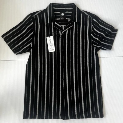 Element Mens Striped Shirt Short Sleeve Button Up Camp Collar - Size S - Image 1 of 4