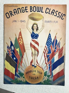 1945 Orange Bowl Program Georgia Tech vs Tulsa Frank Broyles Luhn Goodnight NFL - Picture 1 of 17