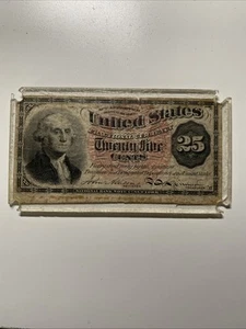 1863 US Fractional Currency George Washington Twenty Five Cents - Picture 1 of 2