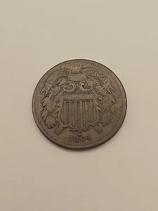 1864 Two Cent Piece 2C Civil War Coin - Picture 1 of 4