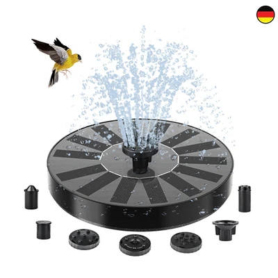 Solar Springbrunnen für Außen, Solar Teichpumpe mit 6 Effekte Solar Wasserpum... - Bild 1 von 4