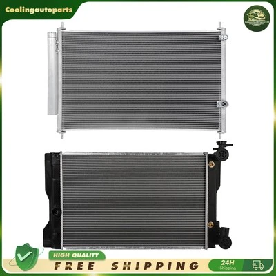 Aluminium Radiator & A/C Condenser Cooling Kit For 2009 2010-2017 Toyota Corolla - Image 1 of 4