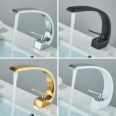 Waschtischarmatur Wasserfall Badarmatur Wasserhahn Bad Waschbecken Mischbatterie - Bild 1 von 2