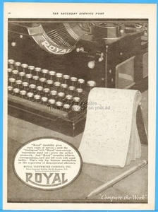 Royal Typewriter Co 1919 Vintage Anuncio Taquígrafo Secretaria Taquigrafía Steno Pad - Imagen 1 de 1