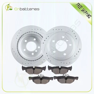 Rotores de freno traseros y pastillas de cerámica para 07-13 BMW 328i 09-13 328i xDrive Foto 1 de 4