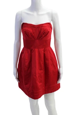 Vestido Zac Posen For Target para mujer cuello corazón línea A rojo algodón talla 5 Foto 1 de 4