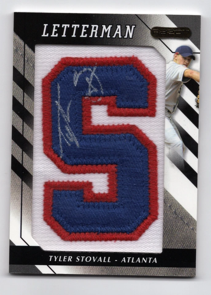 2008 Razor Letterman Autograph Patch (S) Tyler Stovall #d 17/20 - Atlanta Braves - Image 1 of 1