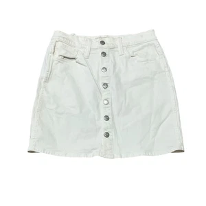 Minifalda de mezclilla blanca con botones delanteros Madewell para mujer talla 28 - Imagen 1 de 9