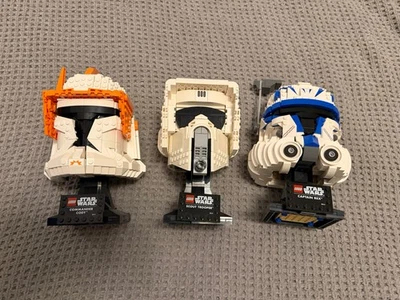 LEGO Star Wars Scout Trooper Capitán Rex Comandante Cody Juegos de Casco COMO NUEVO Foto 1 de 4