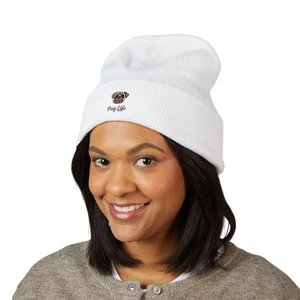 Pug Life Gorro Clásico con Puños - Acogedor Sombrero para Amante de Perros, Regalo Bordado para [...] - Imagen 1 de 7